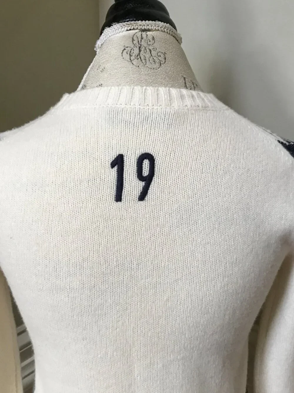 Christian Dior Le Soleil 2020 Sweater Womens 4 40 Cream Black Cashmere Crew Neck